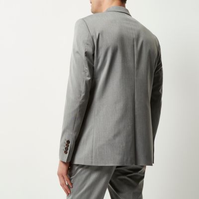 Grey skinny fit suit jacket